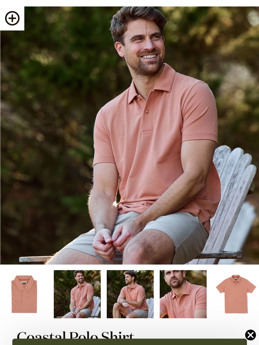 Men's Short-Sleeve Polo in Dusty Coral